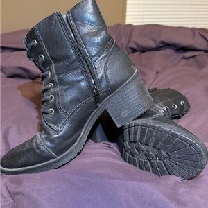 Black Leather Ankle Boots